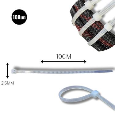 Imagem de Abraçadeira Nylon Enforca 2,5 X 100Mm Kit 100 Cinta Plástica