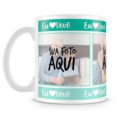Imagem de Caneca Personalizada Eu Amo Vovô com 3 Fotos - Amo Canecas