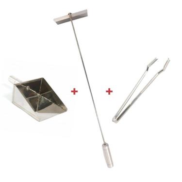 Imagem de Kit Pegador Carnes, Pá Cinza, Rodo De Limpeza, Fornos, Pizza