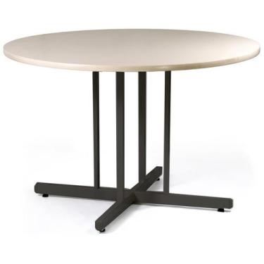 Imagem de Mesa Redonda 1200mm Ovo/preto Mdf 15mm - SchoolCenter