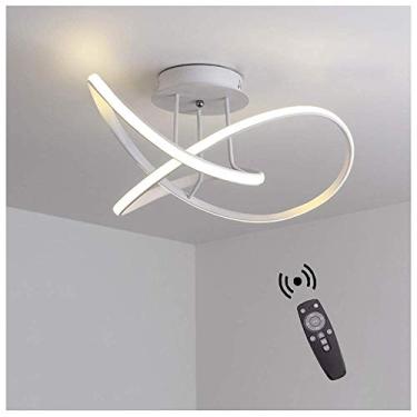 Imagem de Lustre de 48 W Moderno LED Luz de Teto Regulável Iluminação de Sala de Estar com Controle Remoto Luminária de Teto Semi Embutida Luminária de Teto em Alumínio Acrílico Design de Redemoinho p