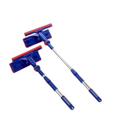 Imagem de Rodo Mágico 2 em 1 Limpa Vidros e Janelas com Esponja para Canto Cabo Extensível kit completo 5 panos microfibras e rodo(1 Rodo Mágico)