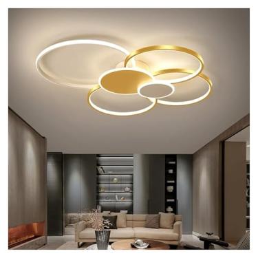 Imagem de Luminária de teto LED moderna, regulável com controle remoto, lustres pretos, luminária de teto semi-embutida, para quarto, sala de estar, cozinha, sala de jantar, escritório, luminária de t
