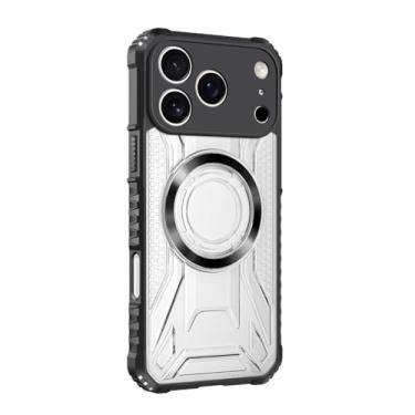 Imagem de POYUFRG Capa magnética para iPhone 17 Pro Max/17 Pro/17 Air/17, transparente, antiamarelamento, à prova de choque, capa de proteção de lente com tudo incluído, preta, 17 Pro