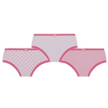 Imagem de Calcinha Lobinha Infantil Estampada 18102-089 C/3, Branco, Branco, Ros