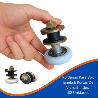 Imagem de 2 Roldanas Rodizio Box Blindex Janela Porta De Vidro 8mm - Samatec