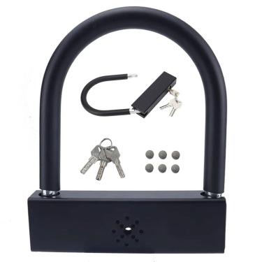 Imagem de Cadeado Trava de Moto Bike Alarme Anti Furto Bicicleta Motocicleta Portao Som Alto Potente Segurança Proteçao Resistente