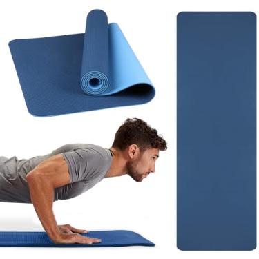 Imagem de Tapete de Yoga Antiderrapante, Tapete de Pilates, TPE Ecológico Biodegradável 183 x 61 x 0,6 cm para Todos os Tipos de Yoga e Exercícios (azul)