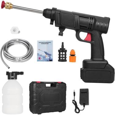 Imagem de Lavadora De Alta Pressão Portátil Sem Fio Recarregável Bivolt Limpeza De Carros E Casa