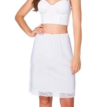 Imagem de Saia Anágua Saiote com Renda - CHEGA MAIS, Branco, G