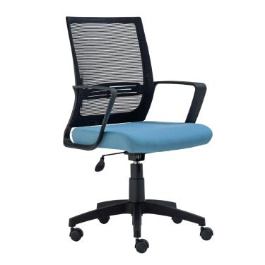 Imagem de Cadeira de Escritório Giratória Stay Roal Preto/Azul Encosto em Tela Base em Nylon