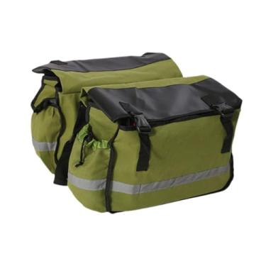 Imagem de menolana Alforje duplo, alforje para bicicleta, grande capacidade, versátil, bolsa de selim para bicicleta, bolsa traseira para bagageiro de bicicleta para, Verde