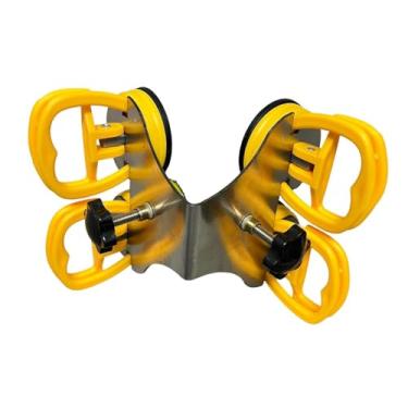 Imagem de ShengQuanHao Ferramenta de Instalação de Ajuste de 90 Graus Grampos de Canto Resistentes para Junção E Nivelamento de Costuras para Lajes de Pedra E Mármore, 4 Ventosas Amarelas, Tamanho real