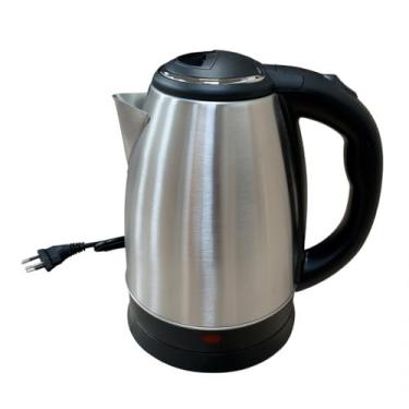 Imagem de Chaleira Elétrica em Aço Inox, 2 Litros, Acabamento Prateado, Base Preta, 110V, com Desligamento Automático
