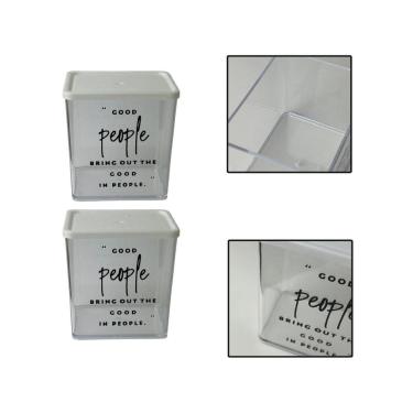 Imagem de Kit 2 Potes Herméticos Organizadores Alimentos Sabão 615Ml