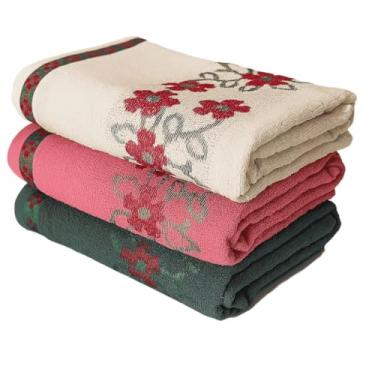 Imagem de Toalha de Banho Gigante, 3 Toalhas de Banho Jacquard 100% Algodão(140x75cm)(KIT 3 UNIDADES)