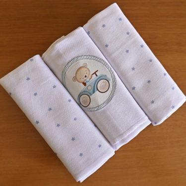 Imagem de Kit 3 Cueiros Flanelados 50 cm x 80 cm Bublim Sonhos