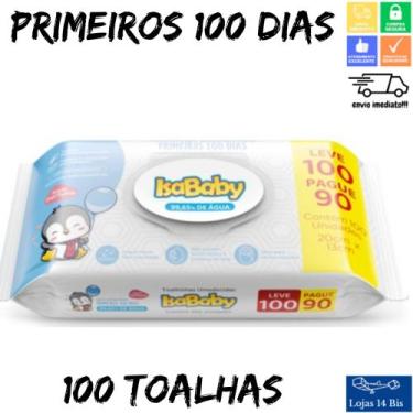 Imagem de Toalha Umedecida Lenço Isababy 100 Primeiros Dias Flip Top c/100 Recém