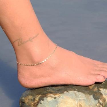 Imagem de Tornozeleira de ouro para mulheres banhada a ouro 14k com corrente labial