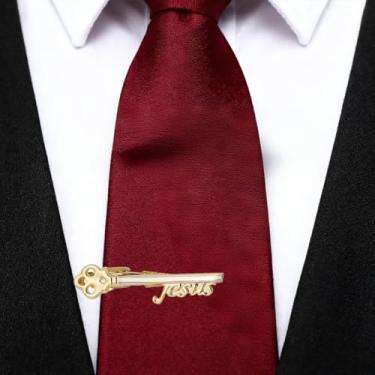 Imagem de Barra de prendedor de gravata, prendedor de gravata masculino, novidade personalizada, joias de aniversário e casamento para dia dos pais