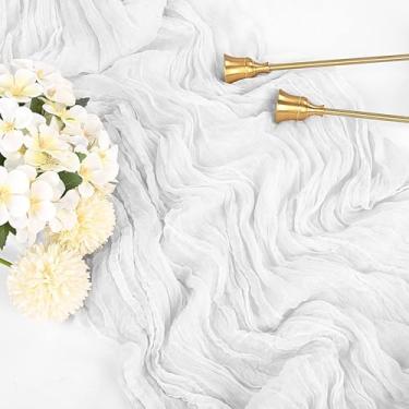 Imagem de Guardanapos de pano conjunto de 5 guardanapos de gaze a granel, 50,8 x 50,8 cm guardanapos transparentes boho românticos para festa de chá de panela - branco puro