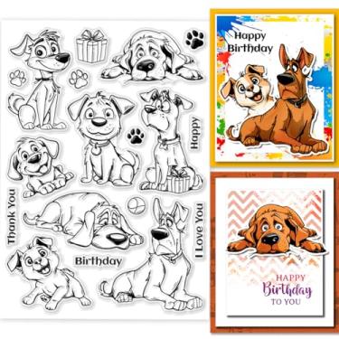 Imagem de Carimbos transparentes de desenho animado para fazer cartões com tema de aniversário, selos transparentes de 14,8 x 21 cm para álbum de fotos faça você mesmo, diário, decoração de casa