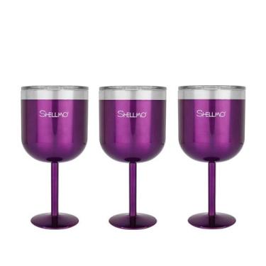 Imagem de Kit 3 Taças para Gin - 530ML - Shellmo, ROXO PÚRPURA