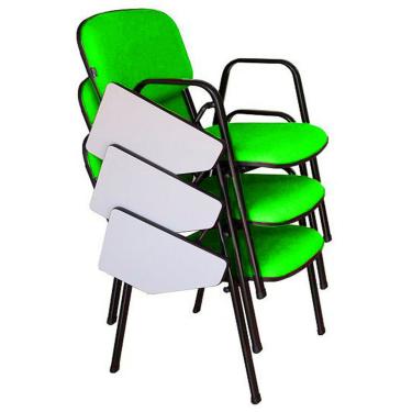 Imagem de 03 Cadeiras Escolar Universitária Linha Hotel Auditório Verde