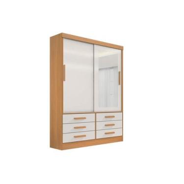 Imagem de Guarda Roupa Casal Meridian com Espelho 2 Portas 6 Gavetas sem pés - D