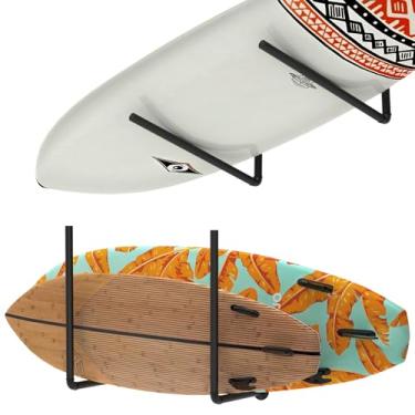 Imagem de Rack de armazenamento de prancha de paddle e caiaque, rack de armazenamento de teto de garagem 3 em 1 e rack de prancha de surfe, organização de montagem na parede e gancho de escada ajustável para