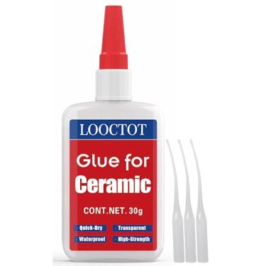 Imagem de LOOCTOT Cola cerâmica 30g, cola para reparo de porcelana e cerâmica, colagem super instantânea entre cerâmica, cerâmica e outros materiais, cimento transparente à prova d'água de secagem ráp