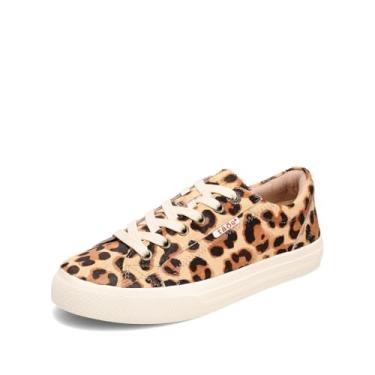 Imagem de Taos Tênis feminino Plim Soul Lux – Tênis feminino macio de couro premium com cadarço com conforto e suporte para caminhada o dia todo, Cabelo de pônei leopardo, 35