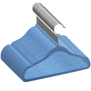 Imagem de Armário infantil GoodToU Velvet com 20 cabides para bebês  azul