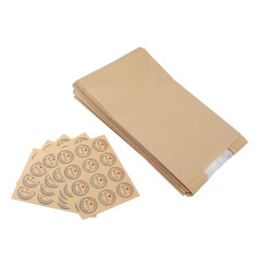 Imagem de SUNGOOYUE Saco de Armazenamento para Pão Caseiro, Forro Revestido, Saco de Pão Feito de Papel Kraft Com Adesivos, para café da manhã (Amarelo)