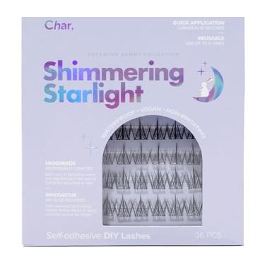 Imagem de Cílios postiços Char Cosmetics – À prova de suor, aparência natural – Cílios postiços reutilizáveis para um ajuste confortável – Luz das estrelas cintilante – 36 peças
