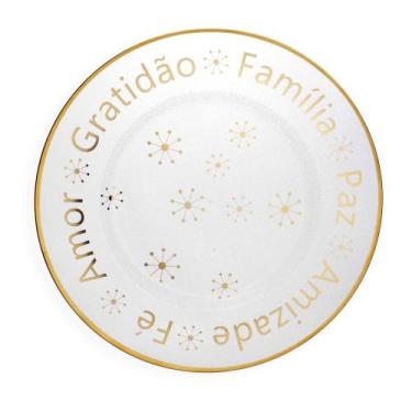 Imagem de Sousplat de Plástico Desejos de Natal Transparente e Dourado Com Estre