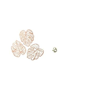 Imagem de Fenteer Enfeite de Parede Criativo em Madeira E Latão, Inspirado em Folhas de Palmeira E No Ano, para Quarto, Banheiro, Parede Da TV E Decoração de Escritório