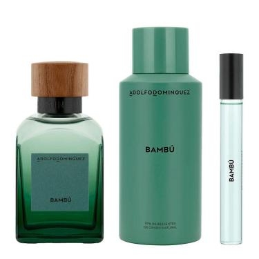 Imagem de Kit Adolfo Dominguez Bambu Desodorante 150ml + Eau De Parfum 120ml + Eau De Parfum 10ml - Perfume Masculino