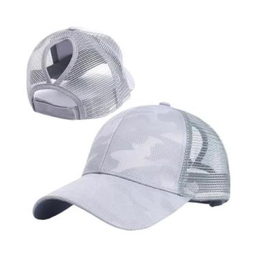 Imagem de Boné de Beisebol Feminino com Rabo de Cavalo - Ajustável e de Algodão,