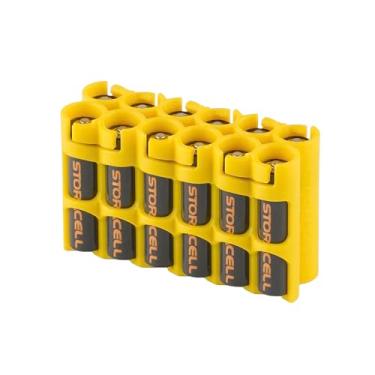 Imagem de Storacell AAA12pkCY da Powerpax AAA Battery Caddy, amarelo, comporta 12 baterias