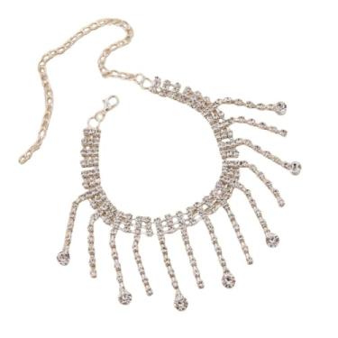 Imagem de Tornozeleira com corrente de strass Love Shining Tornozeleira com pingente em forma de gota (B)