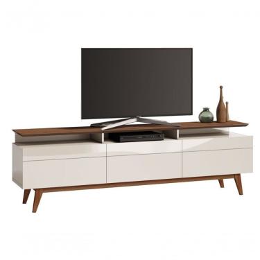 Imagem de Rack Classic +3g 2.2 Off White Com Freijó - Imcal Móveis