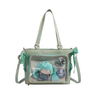Imagem de KeAiDMon Ita Bag Bolsa tiracolo bolsa de ombro bolsa mensageiro Pins Display para mulheres, Verde, Small