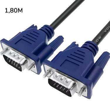 Imagem de Cabo VGA Macho para Macho Monitor Vídeo Extensor 1,80m - Imagem Nítida e Conexão Estável