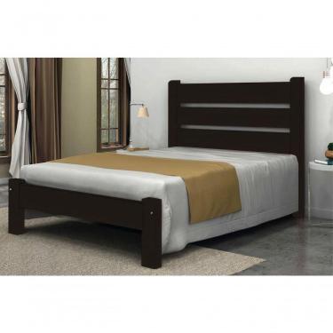 Imagem de Cama Queen Size Berlim de Madeira Maciça Angelim Pedra Tauari Tabaco