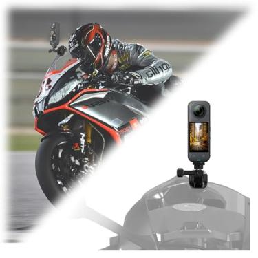 Imagem de Flymile Suporte de clipe de para-brisa de motocicleta para Insta360 X5/X4/X3, braçadeira de metal de alumínio para motocicleta para GoPro Hero, para DJI Osmo Action 5/4/3/Pocket 3/360 acessórios de