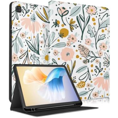 Imagem de Uppuppy Capa para Samsung Galaxy Tab S6 Lite de 10,4 polegadas crianças lindas meninas flores fólio feminino kawaii bonito floral adolescentes capa de tablet para Samsung S6 Lite Tab Cases SM-P610/P613/P615/P619
