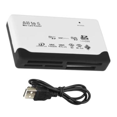Imagem de Leitor de Cartão de Memória Universal Multifuncional SD CF MicroSD MMC XD Compact Flash PC Notebook Transferência Rápida Plug and Play (Branco)