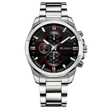 Imagem de Relógio masculino de aço inoxidavel à prova d´agua de quartzo analógico