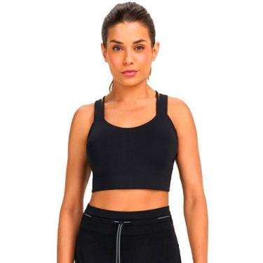Imagem de Top Alto Giro Anatômico Alças Duplas Feminino, Preto, M
